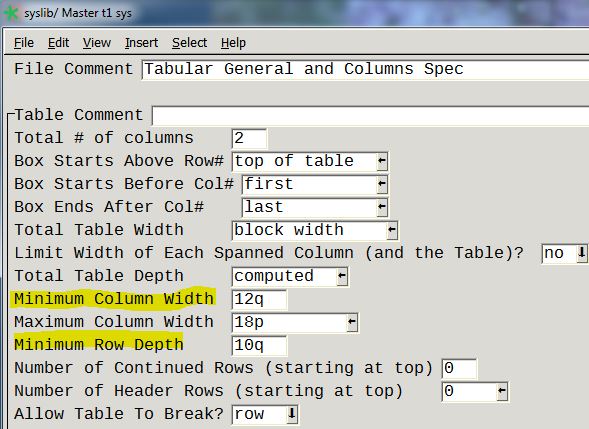 Xpp What Does The Composition Error Tabular Depth Width Forced To Minimum Value In Row Column Mean