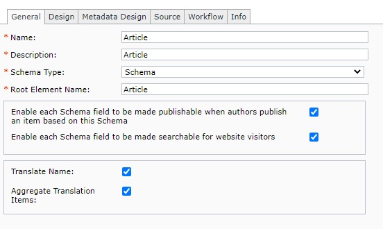 New Schema field properties: IsPublishable and IsIndexable