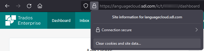 Clear cookies and site data...