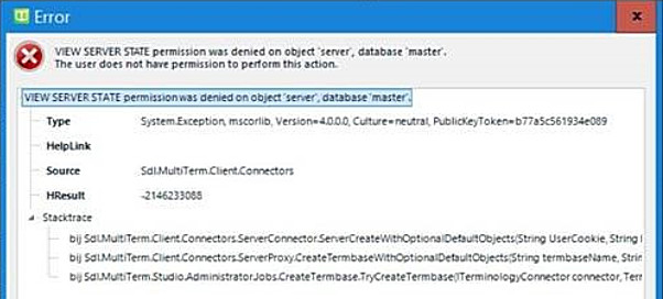 View Server State Permission Was Denied On Object 