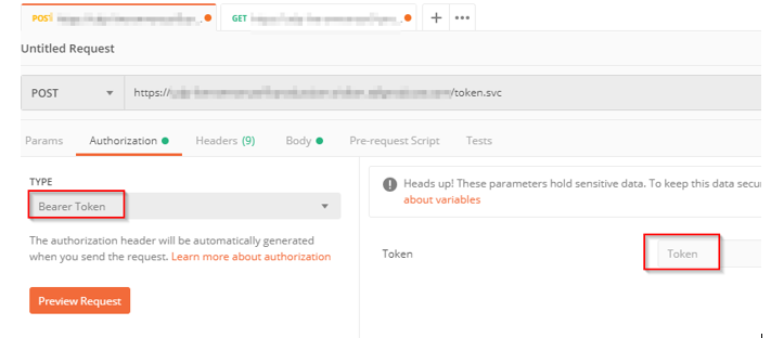 Configure the Header to Carry the Bearer Token