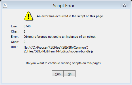 trados studio error layout background SDL Support