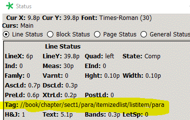 Line Status with Path hierarchy example