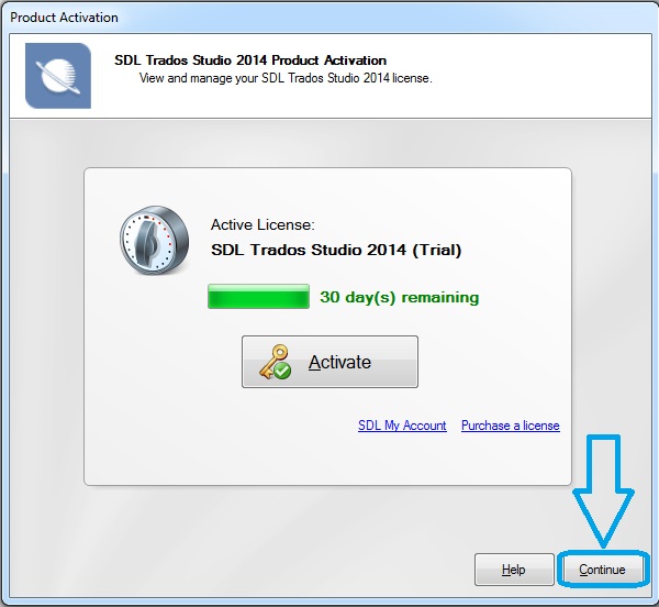 How to activate the 30-day Trados Studio trial when I first install the  product